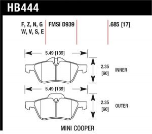 Hawk Performance Blue 9012 Brake Pad Sets HB444E.685