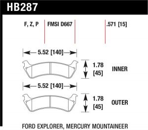 Hawk Performance Ceramic Brake Pad Sets HB287Z.571