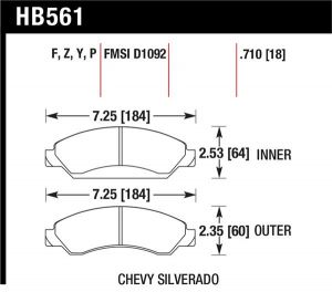 Hawk Performance HPS Brake Pad Sets HB561F.710