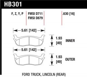 Hawk Performance Ceramic Brake Pad Sets HB301Z.630