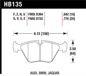 Hawk Performance HPS Brake Pad Sets HB135F.642