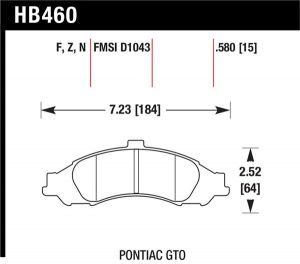 Hawk Performance Ceramic Brake Pad Sets HB460Z.580