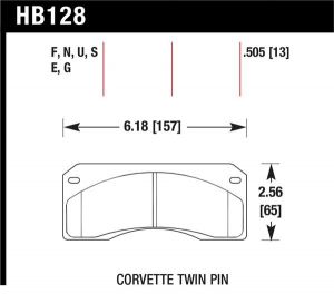 Hawk Performance HPS Brake Pad Sets HB128F.505