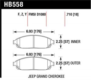 Hawk Performance HPS Brake Pad Sets HB558F.710