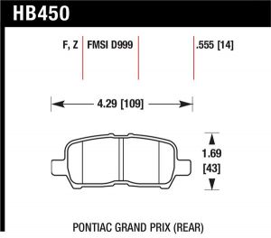 Hawk Performance HPS Brake Pad Sets HB450F.555