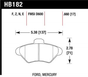 Hawk Performance HP+ Brake Pad Sets HB182N.660