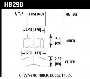 Hawk Performance HPS Brake Pad Sets HB298F.787