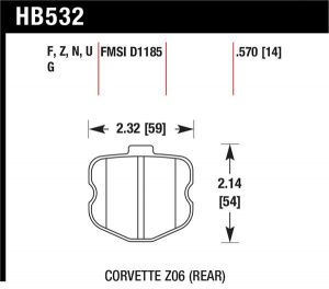 Hawk Performance DTC-70 Brake Pad Sets HB532U.570