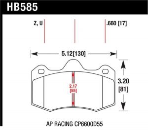Hawk Performance DTC-70 Brake Pad Sets HB585U.660
