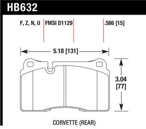 Hawk Performance DTC-70 Brake Pad Sets HB632U.586