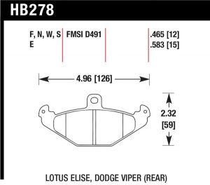 Hawk Performance Blue 9012 Brake Pad Sets HB278E.583