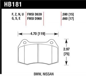Hawk Performance DTC-70 Brake Pad Sets HB181U.590