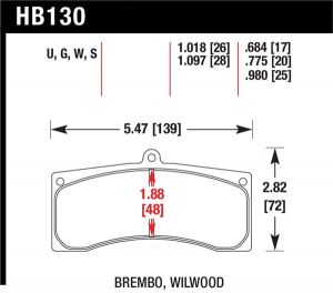 Hawk Performance DTC-70 Brake Pad Sets HB130U1.018