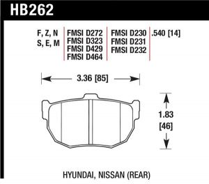 Hawk Performance HPS 5.0 Brake Pad Sets HB262B.540