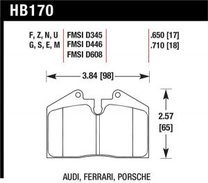 Hawk Performance Black Brake Pad Sets HB170M.650