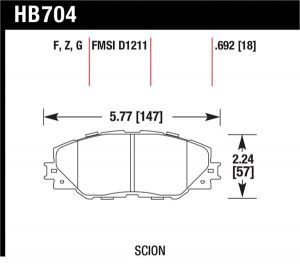 Hawk Performance Ceramic Brake Pad Sets HB704Z.692