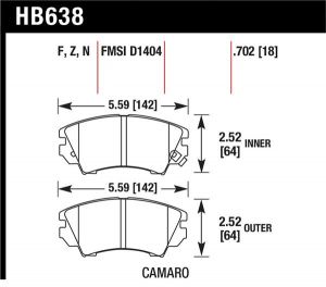 Hawk Performance HPS Brake Pad Sets HB638F.702