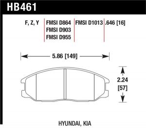 Hawk Performance HPS Brake Pad Sets HB461F.646