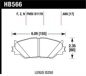Hawk Performance HPS Brake Pad Sets HB566F.688