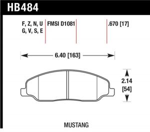 Hawk Performance HP+ Brake Pad Sets HB484N.670