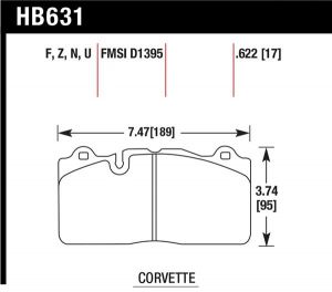 Hawk Performance Ceramic Brake Pad Sets HB631Z.622