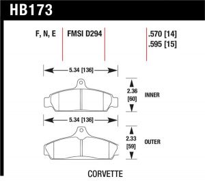 Hawk Performance HPS Brake Pad Sets HB173F.570