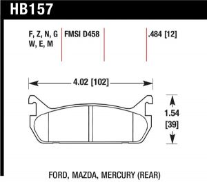 Hawk Performance HPS Brake Pad Sets HB157F.484