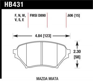 Hawk Performance HP+ Brake Pad Sets HB431N.606