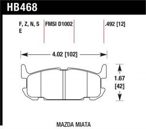 Hawk Performance HPS Brake Pad Sets HB468F.492
