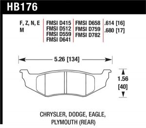 Hawk Performance HP+ Brake Pad Sets HB176N.614