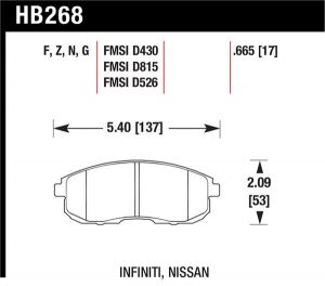 Hawk Performance HPS Brake Pad Sets HB268F.665