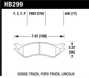 Hawk Performance LTS Brake Pads HB299Y.650
