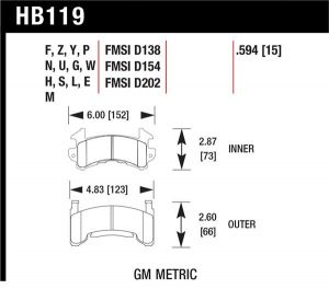 Hawk Performance HP+ Brake Pad Sets HB119N.594