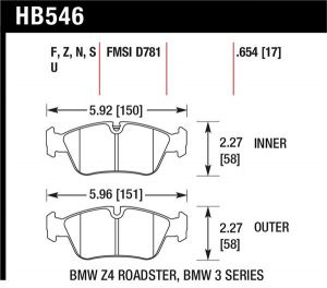 Hawk Performance HPS Brake Pad Sets HB546F.654