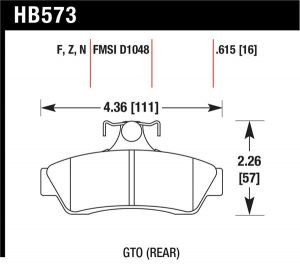 Hawk Performance HPS Brake Pad Sets HB573F.615