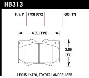 Hawk Performance LTS Brake Pads HB313Y.685