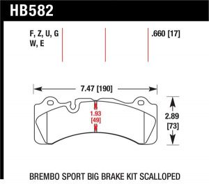Hawk Performance HPS Brake Pad Sets HB582F.660