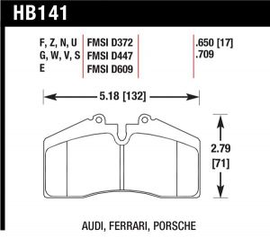 Hawk Performance HT-14 Brake Pad Sets HB141V.650