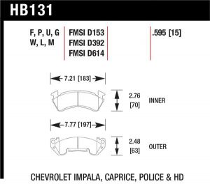 Hawk Performance DTC-70 Brake Pad Sets HB131U.595