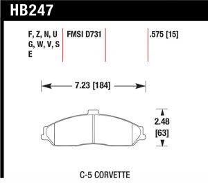 Hawk Performance DTC-70 Brake Pad Sets HB247U.575