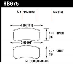 Hawk Performance HPS Brake Pad Sets HB675F.602