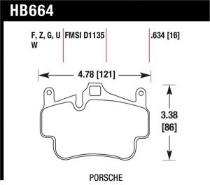 Hawk Performance HPS Brake Pad Sets HB664F.634