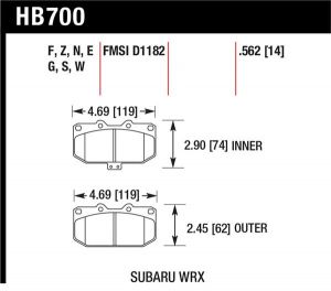 Hawk Performance Ceramic Brake Pad Sets HB700Z.562