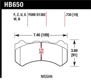 Hawk Performance HP+ Brake Pad Sets HB650N.730
