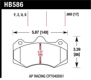 Hawk Performance DTC-70 Brake Pad Sets HB586U.660