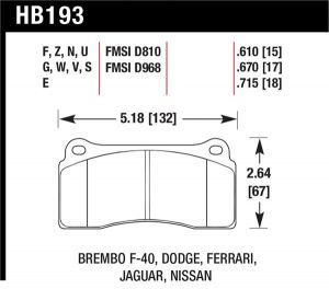 Hawk Performance DTC-70 Brake Pad Sets HB193U.610