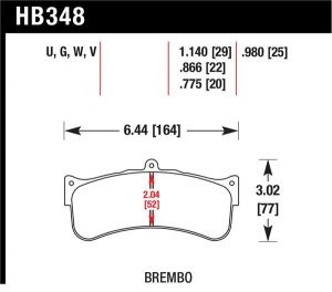 Hawk Performance DTC-70 Brake Pad Sets HB348U.980