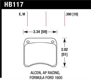 Hawk Performance Black Brake Pad Sets HB117M.380