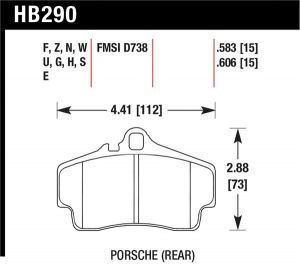 Hawk Performance DTC-70 Brake Pad Sets HB290U.606