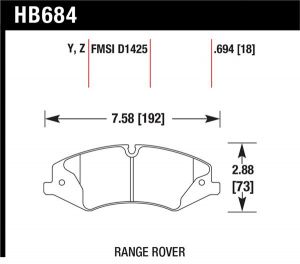 Hawk Performance Ceramic Brake Pad Sets HB684Z.694